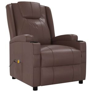 vidaXL Massage Chair Brown Faux Leather
