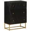 vidaXL Chest of Drawers Black 55x30x76 cm Solid Wood Mango and Iron