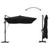 vidaXL Cantilever Roma Parasol Black and Black 352 x 251 x 265 cm