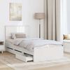 vidaXL Bed Frame with Drawer White 100 x 200 cm Engineer Wood