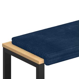 vidaXL Bench Cushion Plush Corduroy Navy Blue Depth 35 cm