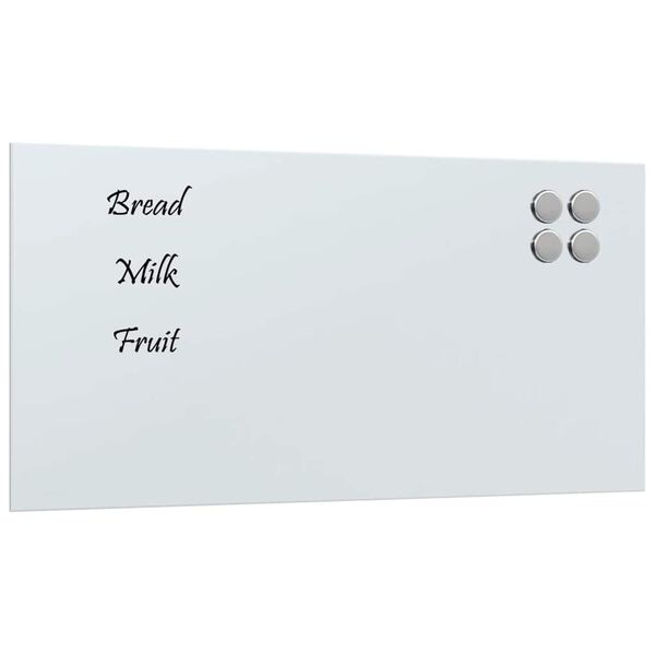vidaXL Wall-mounted Magnetic Board White 80x40 cm Tempered Glass
