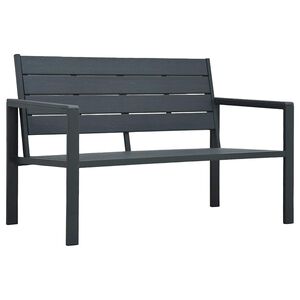vidaXL Garden Bench 120 cm HDPE Grey Wood Look