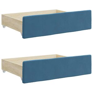 vidaXL Bed Drawers 2 pcs Blue Engineered Wood and Velvet