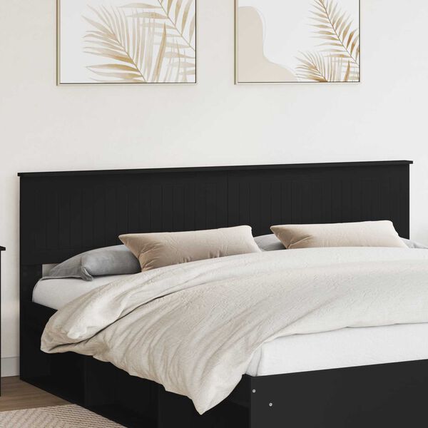 vidaXL Headboard Black Oak 200 cm Engineered wood