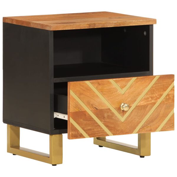 vidaXL Bedside Cabinets 2 pcs Brown and Black Solid Wood Mango