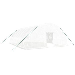 vidaXL Greenhouse with Steel Frame White 48 m&sup2; 8x6x2.85 m