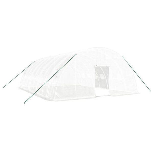 vidaXL Greenhouse with Steel Frame White 48 m&sup2; 8x6x2.85 m