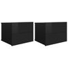 vidaXL Bedside Cabinets 2 pcs High Gloss Black 40x30x30 cm Engineered Wood