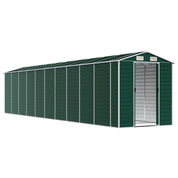 vidaXL Garden Shed Green 191x895x198 cm Galvanised Steel