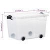 vidaXL Storage Boxes with Wheels & Lids 2 pcs Transparent 40 L