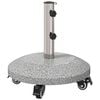 vidaXL Granite Parasol Base with Wheels for 4-5 cm Pole 27.2 kg Grey