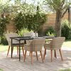 vidaXL Dining Set Light grey Poly rattan