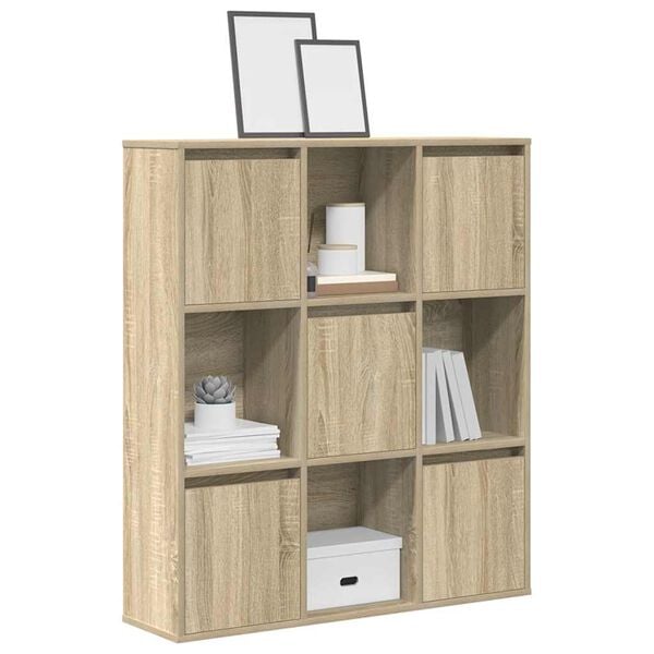 vidaXL Bookcase Sonoma Oak 89x24x101.5 cm Engineered Wood