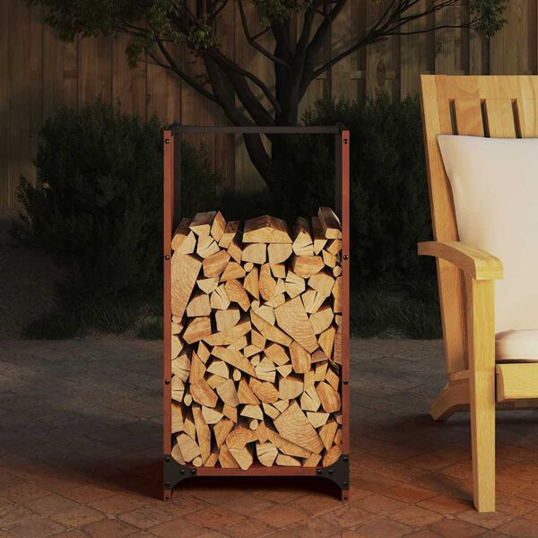 vidaXL Firewood Rack 40x30x80 cm Weathering Steel
