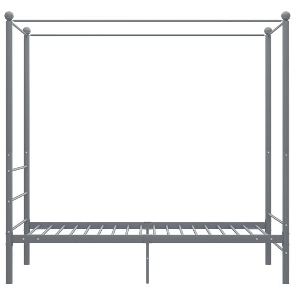 vidaXL Canopy Bed Frame without Mattress Grey Metal 90x200 cm