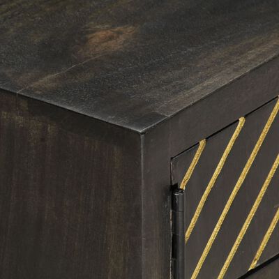 vidaXL Coffee Table Black and Gold 90x50x35 cm Solid Mango Wood