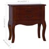 vidaXL Bedside Cabinet Classical Brown 60x30x60 cm Solid Mahogany
