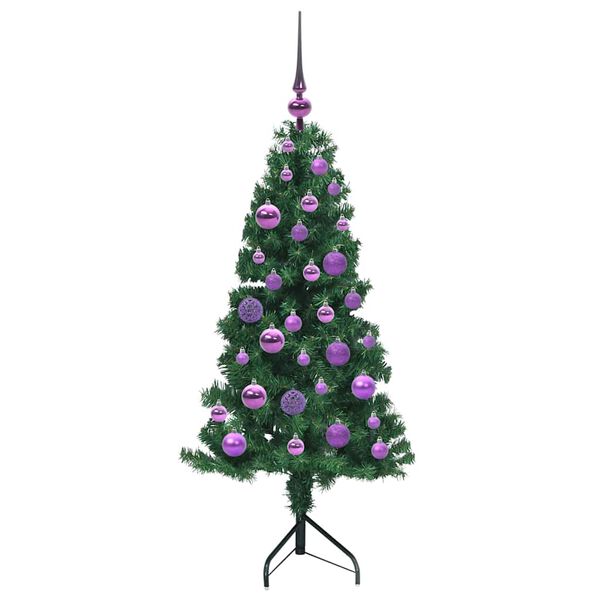 vidaXL Corner Artificial Christmas Tree Green 120 cm PVC and Metal