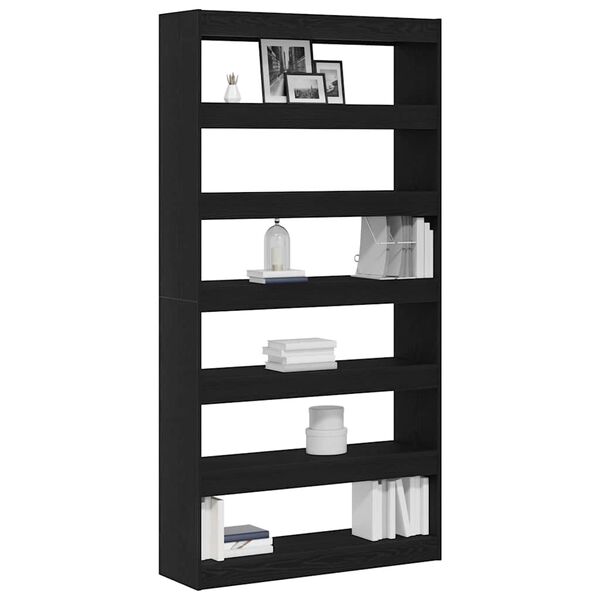 vidaXL Book Cabinet Black 100 x 30 x 198 cm Engineered Wood