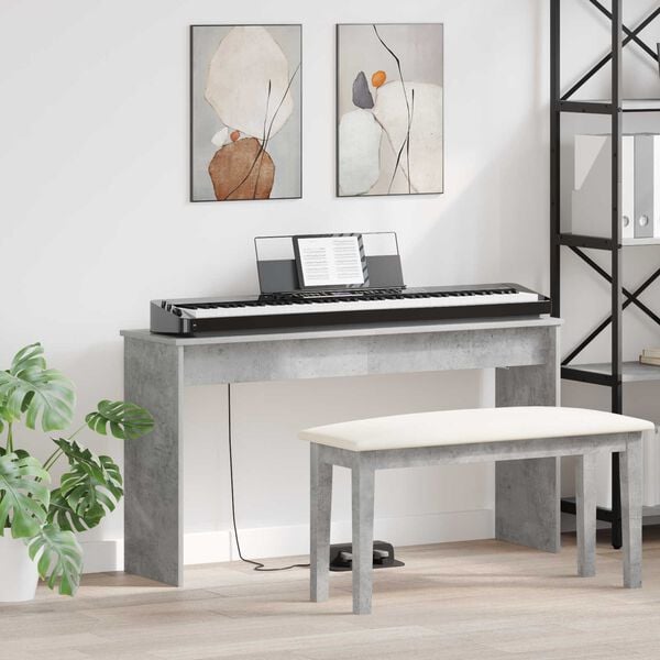 vidaXL Keyboard Stand Concrete Grey 120 x 32 x 64 cm Engineered Wood