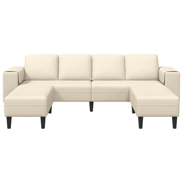 vidaXL Sofa with Cushion Cream 250 x 188 x 76 cm Corduroy Fabric