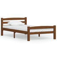 vidaXL Bed Frame Honey Brown Solid Pinewood 100x200 cm