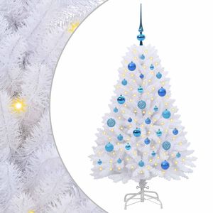 vidaXL Artificial Hinged Christmas Tree White 120 cm PVC and Steel