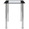 vidaXL Dining Table Black and Transparent 120x60x75 cm Tempered Glass