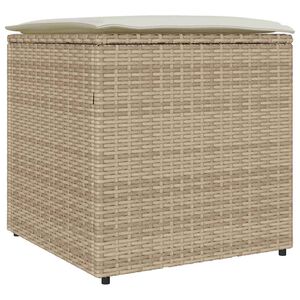 vidaXL Cushion Box with Storage Beige 50 x 50 x 50 cm Poly Rattan