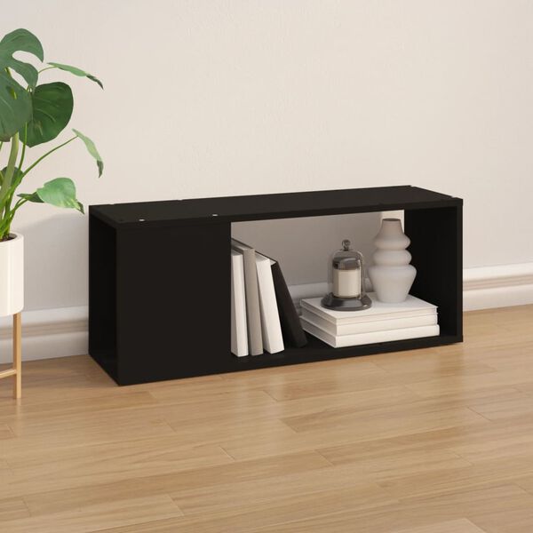 vidaXL TV Cabinet Black 80x24x32 cm Engineered Wood