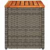 vidaXL Garden Side Tables 2pcs Grey 55x34x37cm Poly Rattan Solid Wood