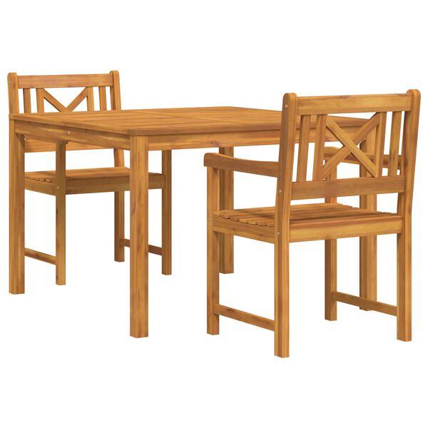 vidaXL Garden Dining Set 3 pcs Brown Solid Acacia wood