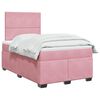 vidaXL Box Spring Bed with Mattress Pink 120x200 cm Velvet