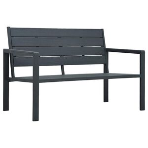 vidaXL Garden Bench 120 cm HDPE Grey Wood Look
