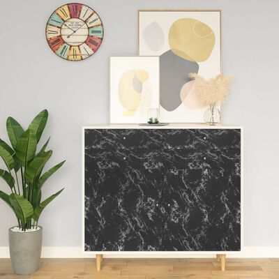 vidaXL Self-adhesive Furniture Film Black Stone 500x90 cm PVC