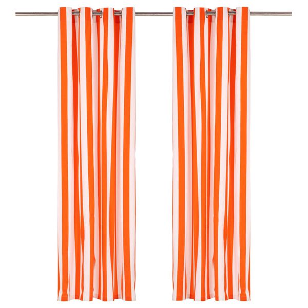 vidaXL Curtain set 2 pcs Orange 140 x 225cm Polyester and Cotton