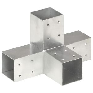vidaXL Post Connector X Shape Galvanised Metal 71x71 mm