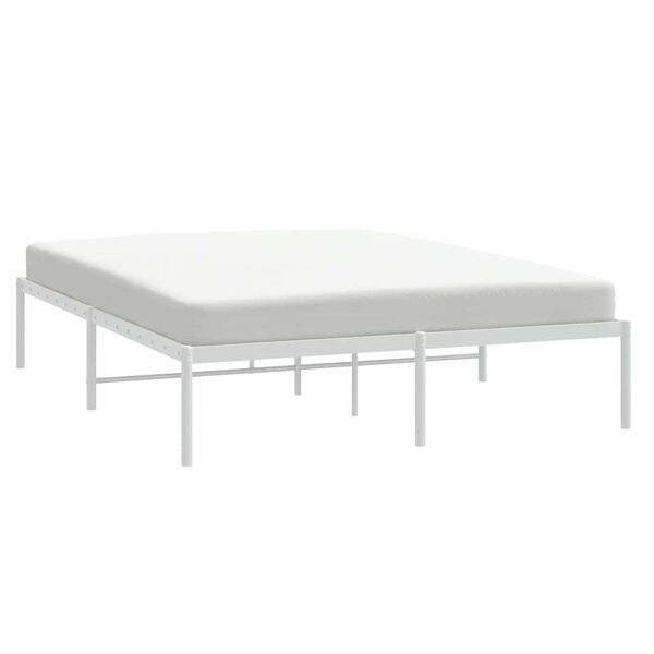 vidaXL Metal Bed Frame without Mattress White 140x200cm