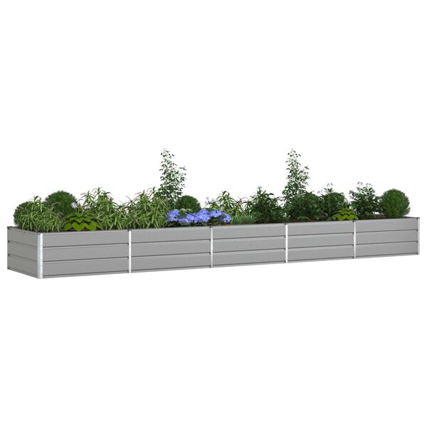 vidaXL Planter Light Grey 480 x 100 x 45 cm Galvanised Steel