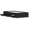 vidaXL Bed Frame with Drawers without Mattress Black 90x200 cm