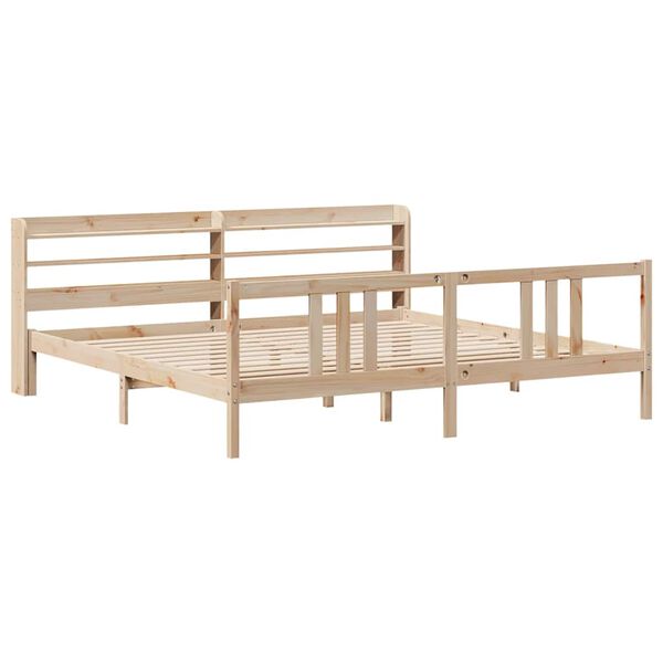 vidaXL Bed Frame with Headboard without Mattress 180x200 cm Super King