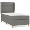 vidaXL Box Spring Bed with Mattress Dark Grey 90x200 cm Fabric
