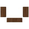 vidaXL 4 Piece TV Wall Units with LED Brown Oak Engineered Wood