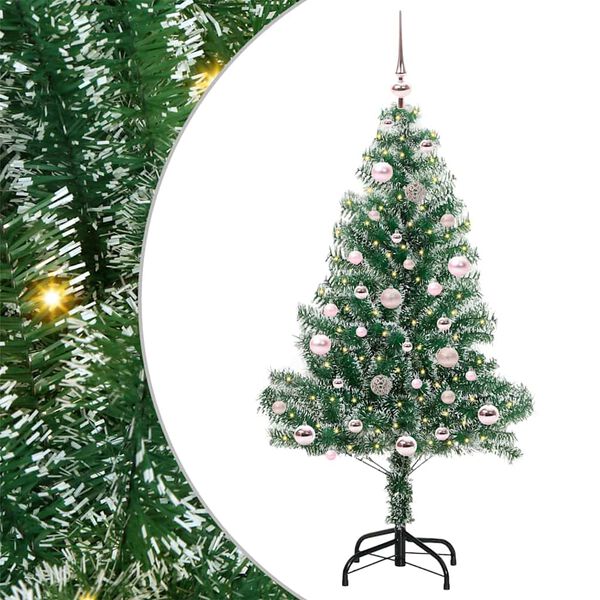 vidaXL Artificial Christmas Tree Snow Flocked with LED Light 150 cm