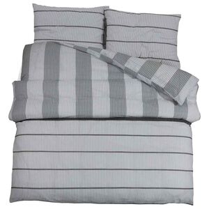 vidaXL Duvet Cover Set Light Grey 140x200 cm Cotton