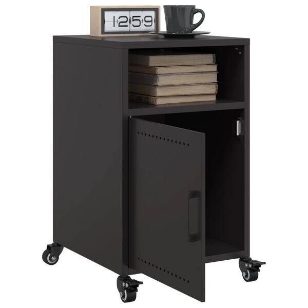 vidaXL Bedside Cabinet Black 36x39x59 cm Steel