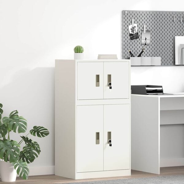 vidaXL Storage Cabinet White 60 x 40 x 40 cm Cold-Rolled Steel