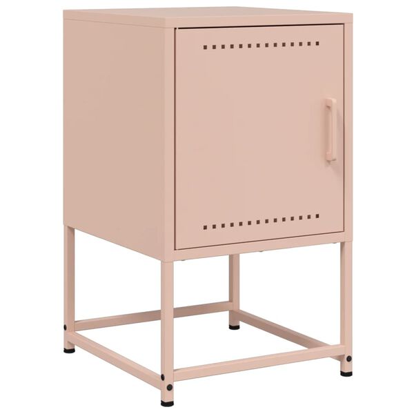 vidaXL Bedside Cabinet Pink 36x39x60.5 cm Steel