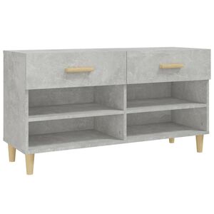 vidaXL Shoe Cabinet Concrete Grey 102x35x55 cm Engineered Wood